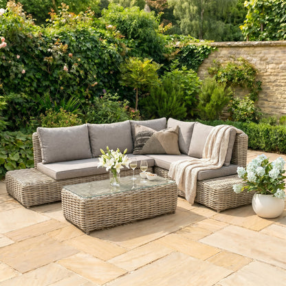 Amalfi outdoor large corner set in a garden
