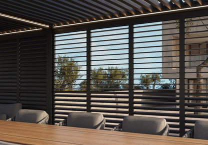 Luxe Louvered Pergola evening mood shot