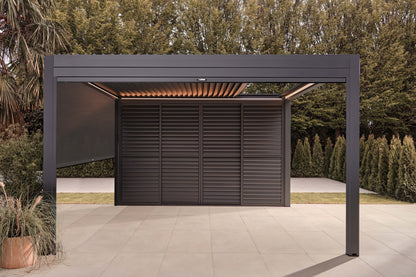 Luxe Electric Retractable Roof Pergola in Matt Royal Grey