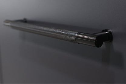 The Sizzler stainless black cabinet handle