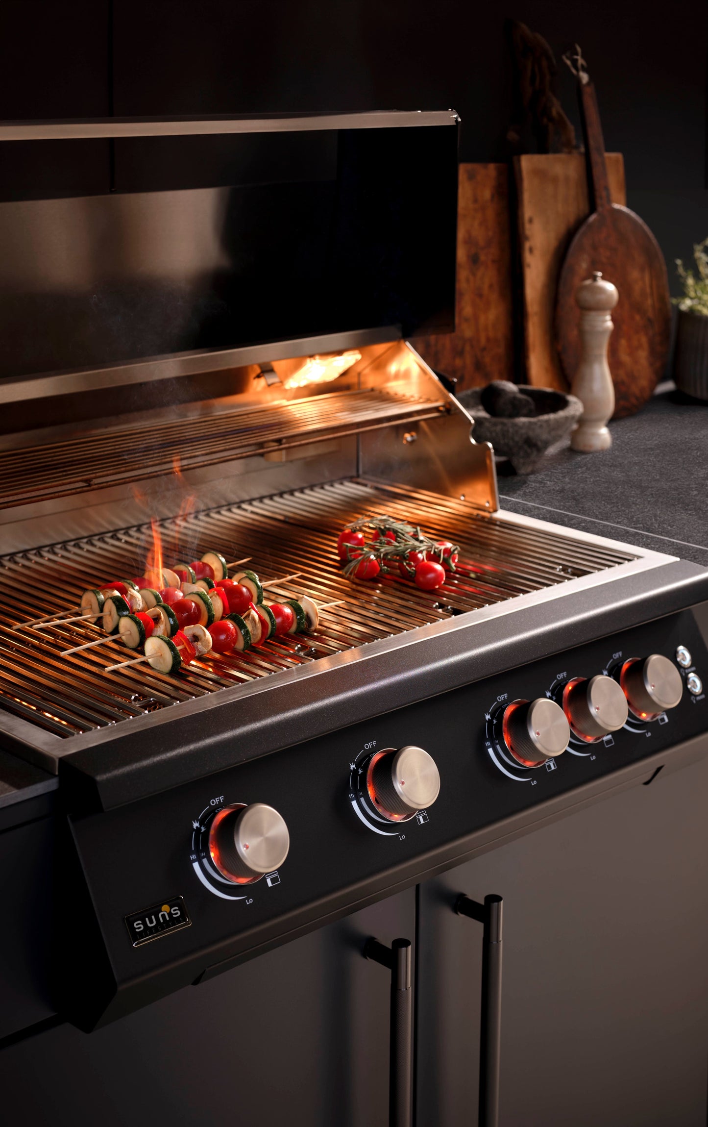 F4 Grill outdoor kitchen angle view