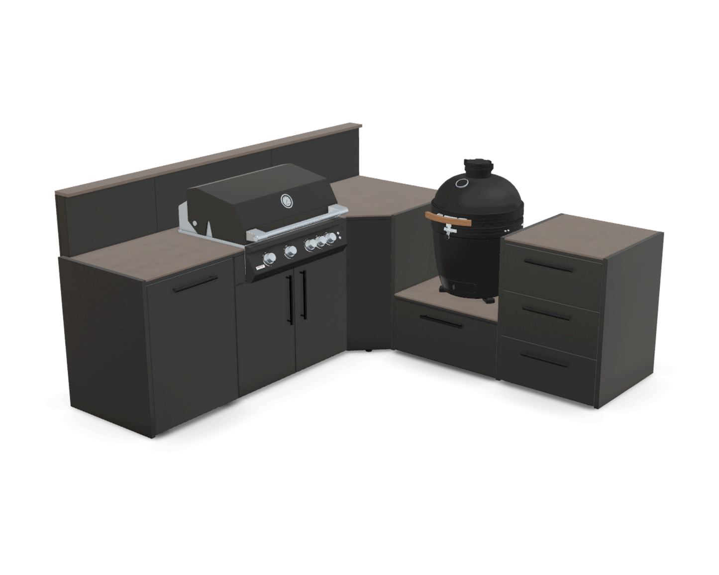 L-Shape 2.7m in Barro Satin worktop