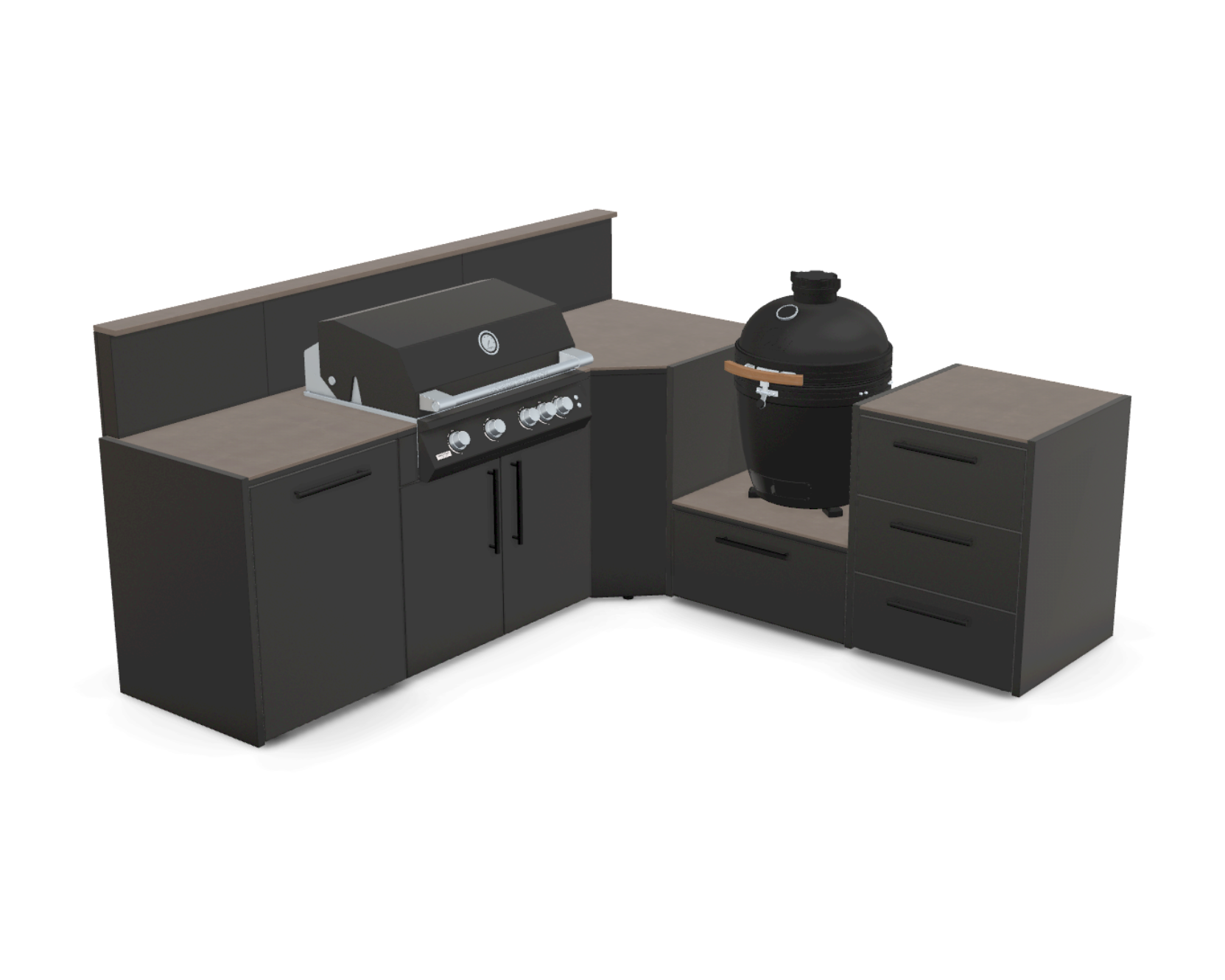 L-Shape 2.7m in Barro Satin worktop