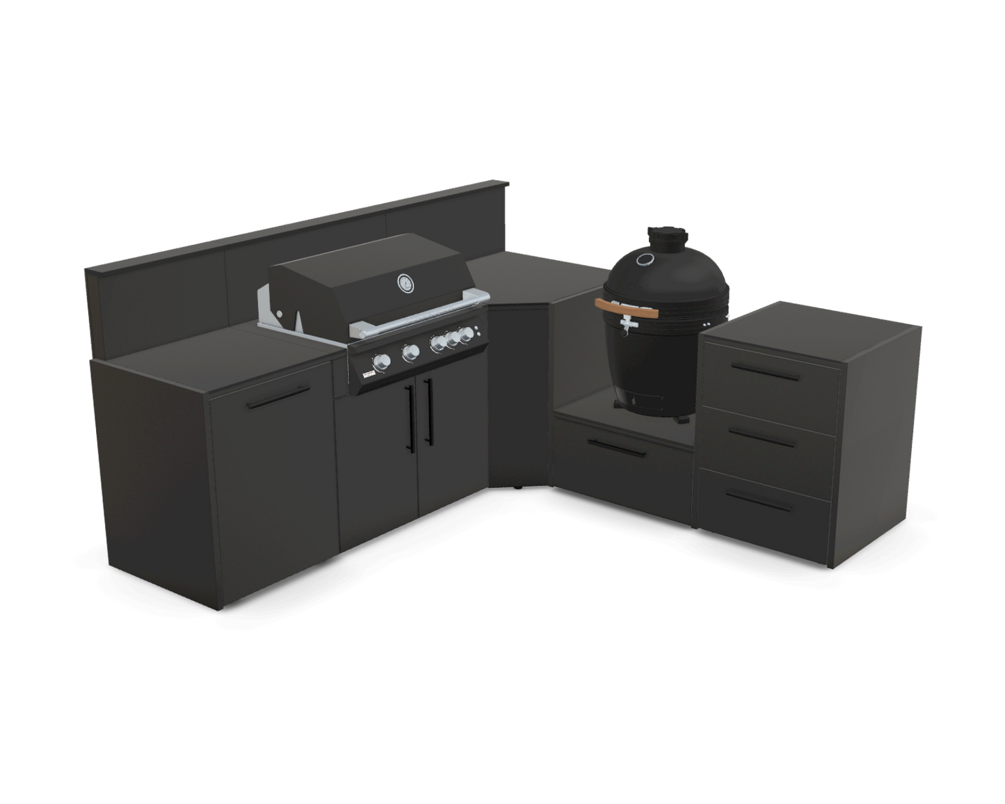 L-Shape 2.7m in Nero Riverwash worktop