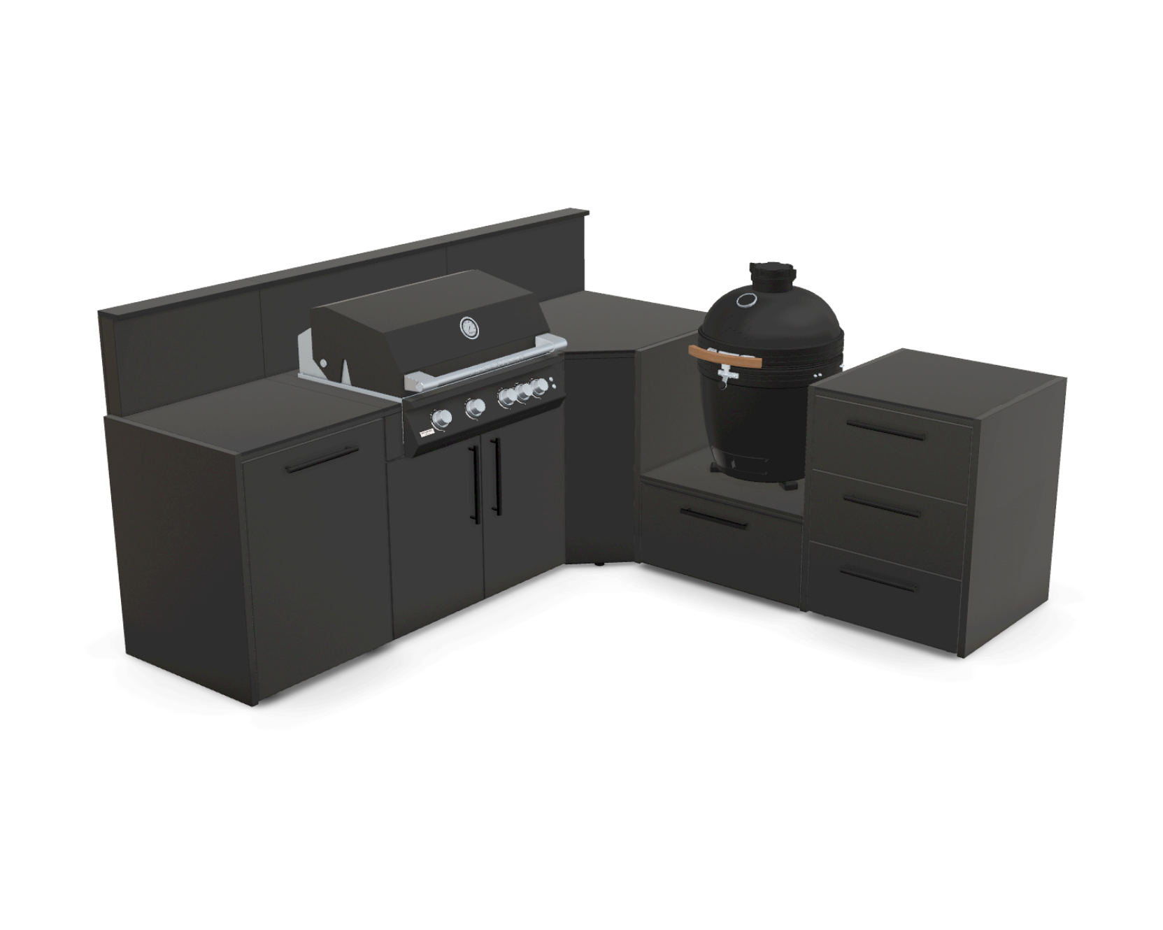 L-Shape 2.7m in Nero Riverwash worktop