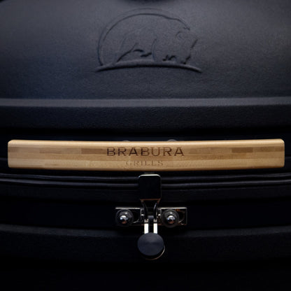 L-Shape 3.5m Kamado egg handle and lid latch detail