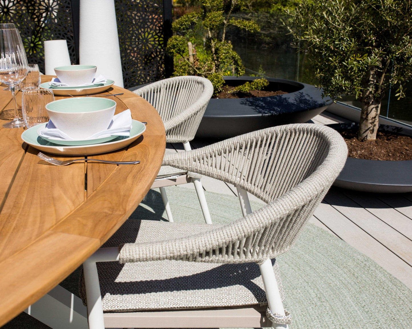 Madre and Matera Dining Collection patio setting
